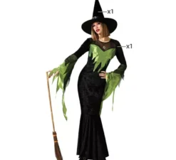 Elegante costume da strega verde per donna