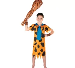 Elegante costume da uomo delle caverne arancione per bambino