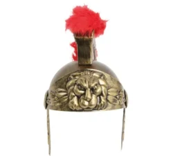 Elmo romano d'oro con piume per bambino