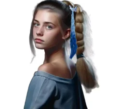 Extension per capelli blu con farfalla, 35 cm