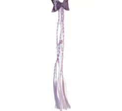 Extension per capelli intrecciati lilla e rosa con fiocco da 30 cm