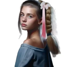 Extension per capelli rosa con fiocco da 40 cm
