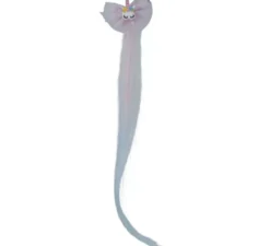 Extension per capelli rosa con unicorno, 35 cm