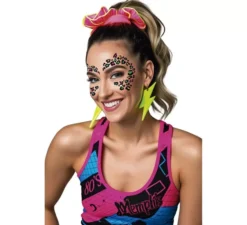 Faccia glitterata leopardata multicolore