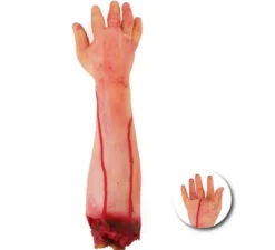 Falso braccio tagliato in schiuma che misura 47x12x7 cm