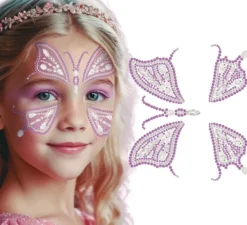 Farfalla rosa con glitter