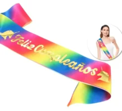 Fascia Buon Compleanno Arcobaleno 160x9,5 cm