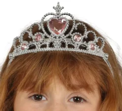 Fascia da principessa in argento con cuori
