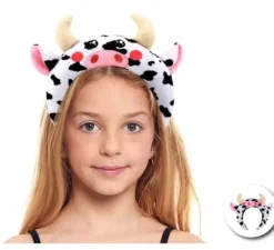 Fascia per capelli con mucca imbottita per bambini
