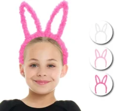 Fascia per capelli in peluche di coniglio in colori assortiti