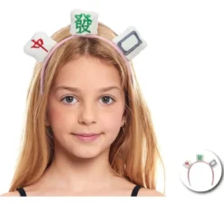 Fascia per capelli Mahjong in peluche per bambini