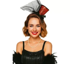 Fascia per capelli Mini cappello Cappello a cilindro rosso