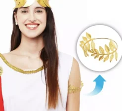 Fascia per capelli per adulti in metallo dorato Laurel Romano