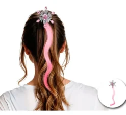 Filo ondulato di fiocchi rosa sulla clip