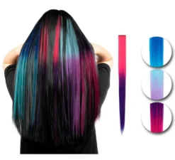 Filo sfumato blu con clip in colori assortiti