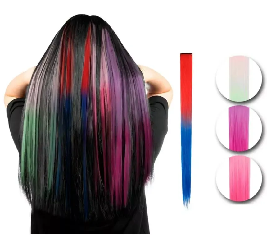 Filo sfumato rossastro con clip in colori assortiti