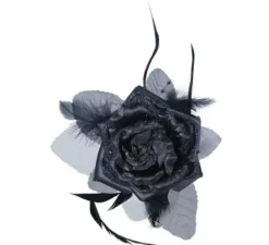 Fiore nero per la clip di capelli