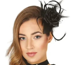 Fiore nero per la clip di capelli