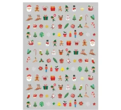 Foglio con adesivi per unghie Babbo Natale natalizio 10x7 cm