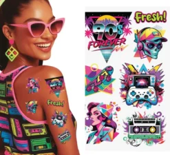 Foglio per tatuaggi anni '90, 14x30 cm