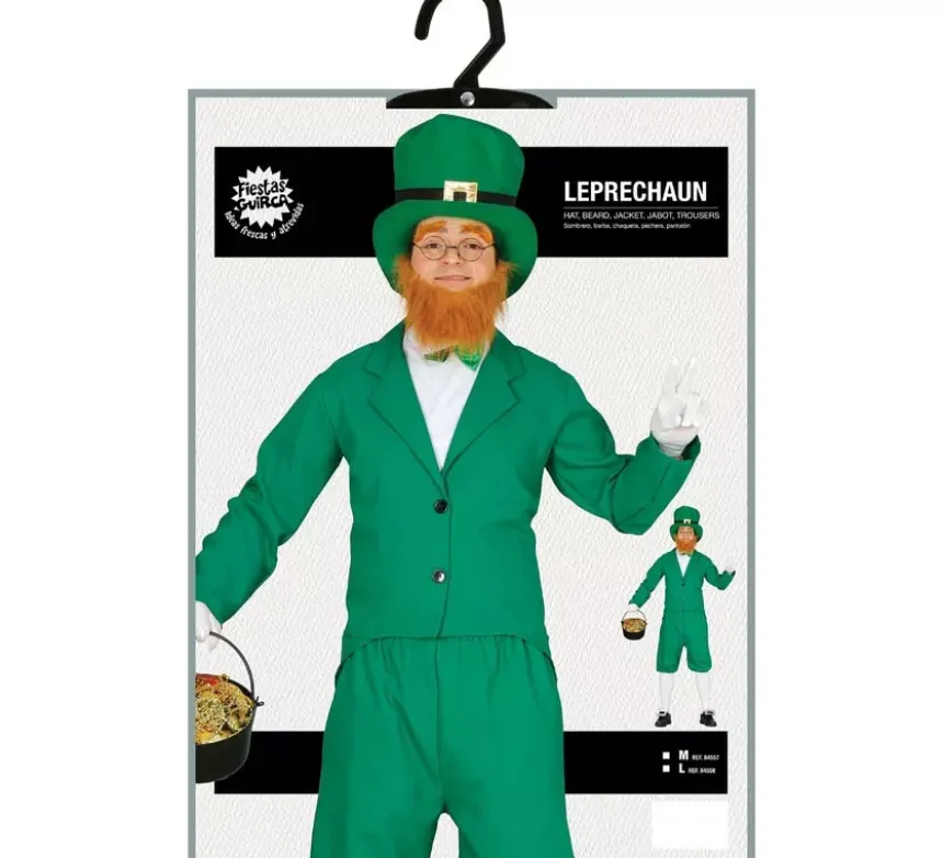 Folletto irlandese verde elfo costume per un uomo