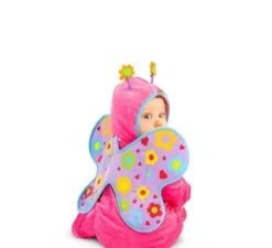 Fucsia costume farfalla con le ali e baby cappuccio