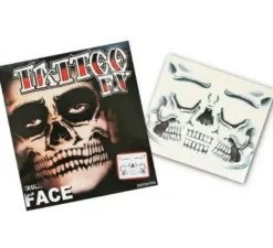 Fx del tatuaggio del viso di scheletro di Halloween