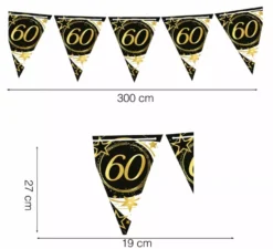 Gagliardetto 60 Anni di Carta 300 cm 19X27 cm