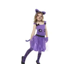 Gattino viola in costume vestito per ragazze