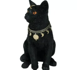 Gatto in resina nera 28x23 cm