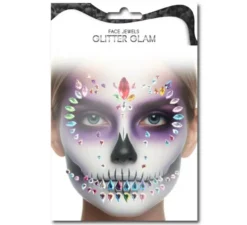 Gemme facciali alla moda con teschio multicolore