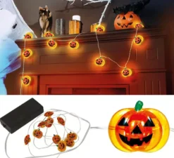Ghirlanda di fili di zucca a batteria 10 LED