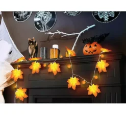 Ghirlanda di foglie di zucca con 20 batterie LED