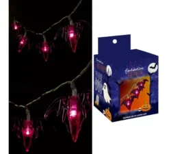 Ghirlanda di 10 pipistrelli con illuminazione LED da 150 cm