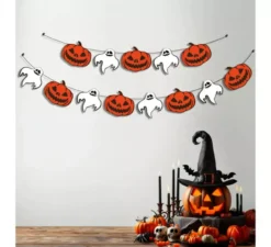 Ghirlanda di zucca e fantasma di 3 m
