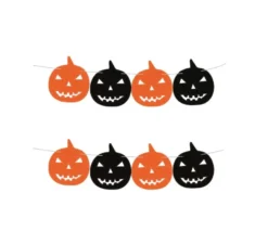 Ghirlanda di zucca nera e arancione da 3 m