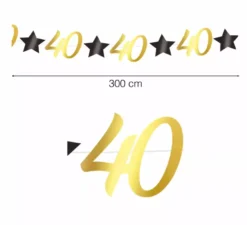 Ghirlanda Dorata 40 Anni di 300 cm
