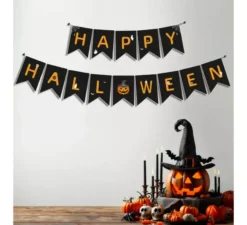 Ghirlanda Happy Halloween nera e arancione da 3 m