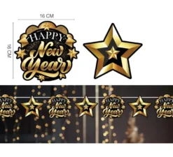 Ghirlanda Stelle Felice Anno Nuovo da 300 e 16x16 cm
