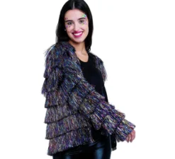 Giacca con frange in vari colori da donna