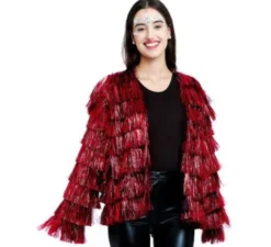 Giacca con frange in vari colori da donna