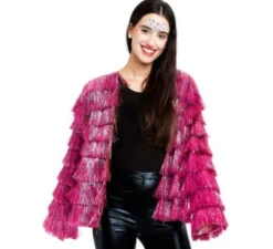 Giacca con frange in vari colori da donna