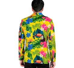 Giacca da festa tropicale gialla da uomo