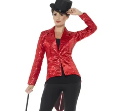 Giacca rossa con paillettes per donna