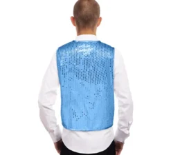 Gilet con paillettes azzurro per adulto