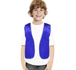 Gilet con paillettes blu scuro per ragazzo