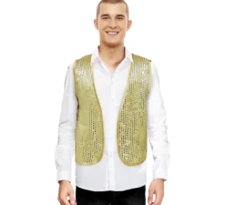 Gilet con paillettes dorate per adulto