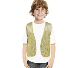 Gilet con paillettes dorate per bambini