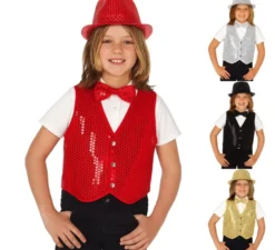 Gilet con paillettes in vari colori per bambini