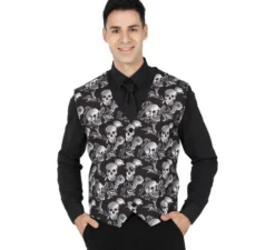 Gilet con teschi da uomo